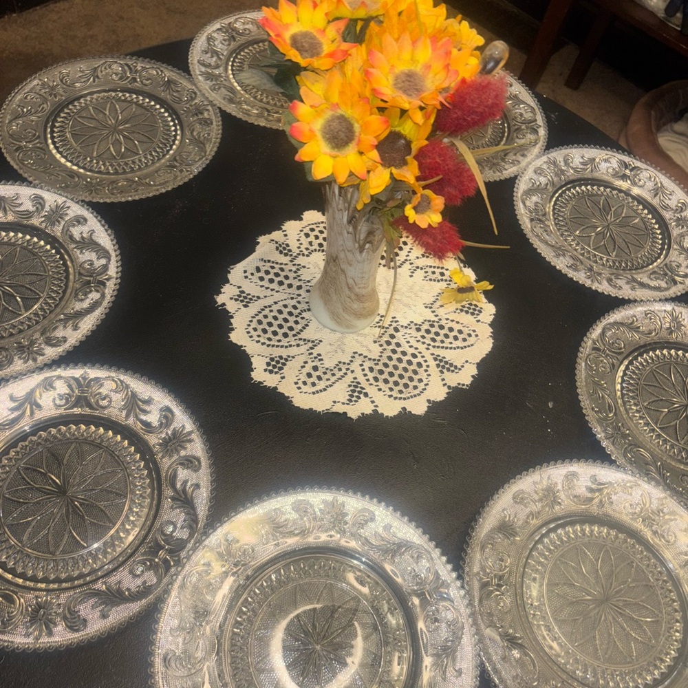 Westmoreland Late 20th Century Set of 11 Clear Pressed Glass  Plate Set